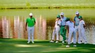 Wisniewski was seen carrying Thomas' bag at Par-3 Contest (Image via Masters.com)